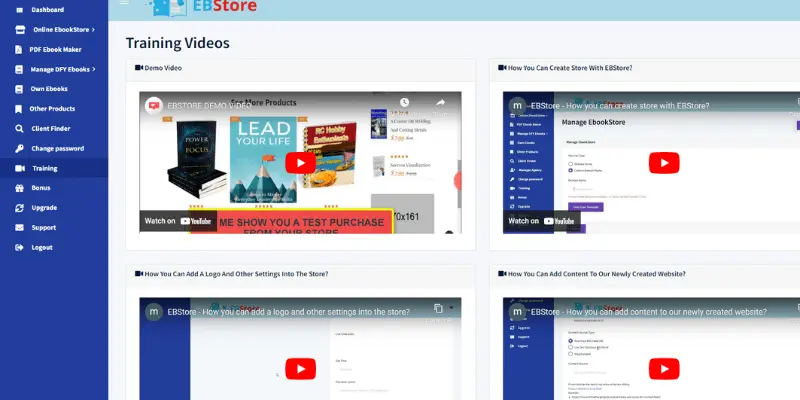 EBStore Review Training videos