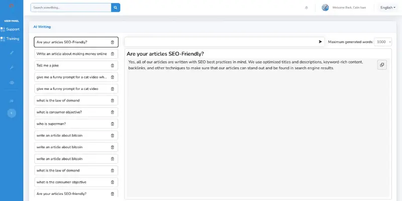 ProfitScribe dashboard