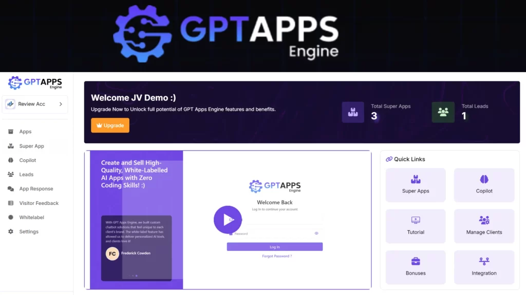 GPT Apps Engine Review – Launch a Profitable AI-Powered App Business in 60 Seconds!